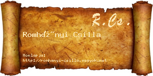 Romhányi Csilla névjegykártya