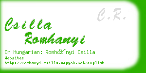 csilla romhanyi business card
